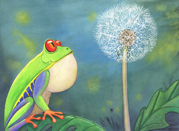 Frog Poster featuring the painting The Wish by Catherine G McElroy