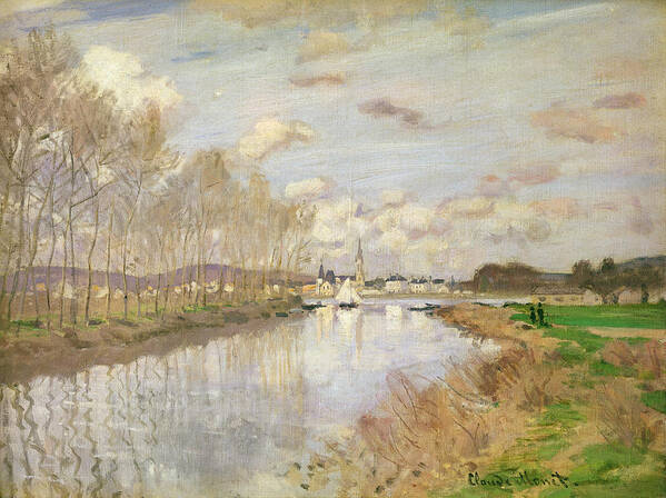 French Poster featuring the painting The Yacht At Argenteuil, 1875 Oil On Canvas by Claude Monet