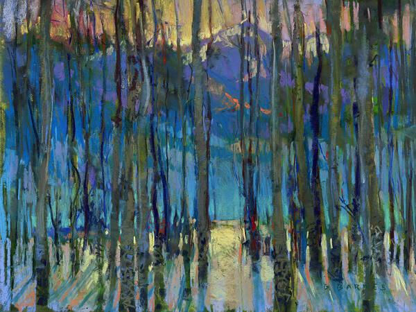 Aspen Poster featuring the pastel Through the Aspen by Greg Barnes