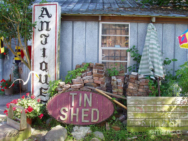 Antiques Poster featuring the photograph Tin Shed Apalachicola Florida by Audrey Peaty