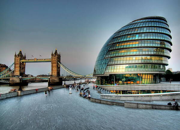 Gla Building Poster featuring the photograph Tower Bridge And City Hall by Photo Art By Mandy