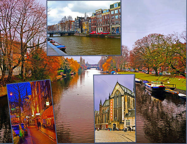 Canals Poster featuring the photograph Traveling Through Amsterdam by Elvis Vaughn