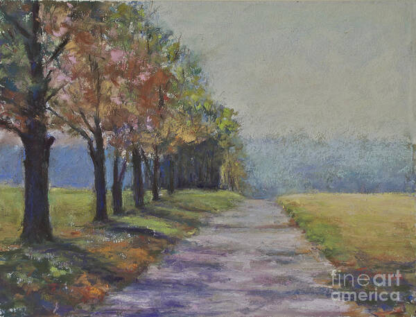 Autumn Poster featuring the pastel Treelined Road by Joyce Guariglia