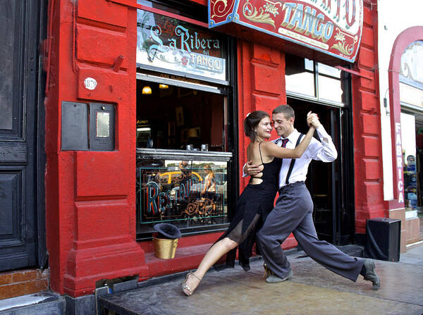 Young Couple Poster featuring the photograph Two to Tango, Buenos Aires by Venetia Featherstone-Witty
