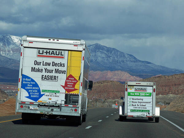 Moving Truck Poster featuring the photograph Uhaul on the Move by Tikvah's Hope