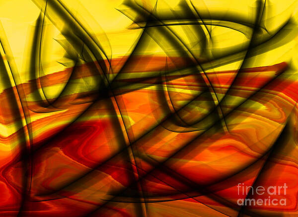 Digital Abstract Unrest Art Abstract Poster featuring the digital art Un Rest by Gayle Price Thomas