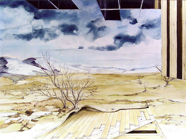 Landscape Poster featuring the painting Unfinished Landscape by Sam Sidders