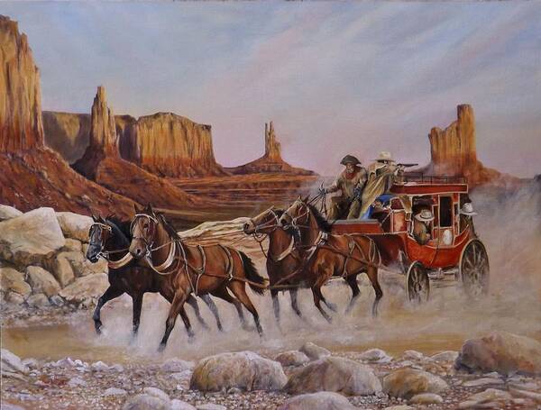 Wild West Poster featuring the painting Unwanted Company by Barry BLAKE
