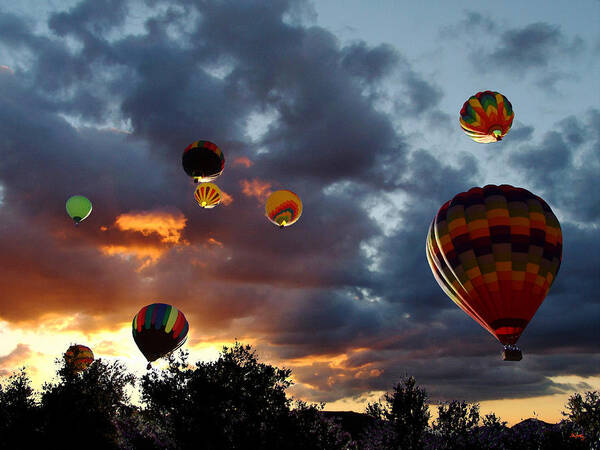 Hot Air Balloons Poster featuring the photograph Up Up and Away - Hot Air Balloons by Glenn McCarthy Art and Photography