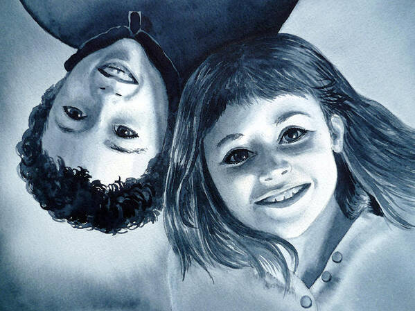 Children Poster featuring the painting Upside Down Kids by Irina Sztukowski