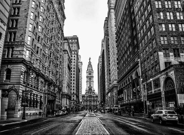 Urban Poster featuring the photograph Urban Canyon - Broad Street Philadelpia by Bill Cannon