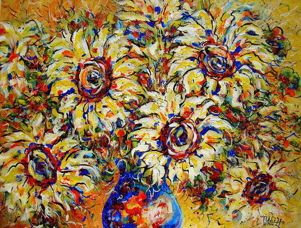 Flowers Poster featuring the painting Vibrant Sunflower Essence by Natalie Holland