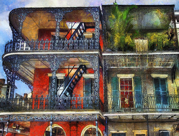 New Orleans Poster featuring the photograph Vieux Carre' Balconies by Tammy Wetzel