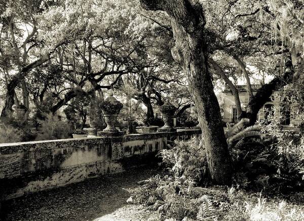 Villa Vizcaya Poster featuring the digital art Vizcaya Garden Courtyard by Maria Huntley