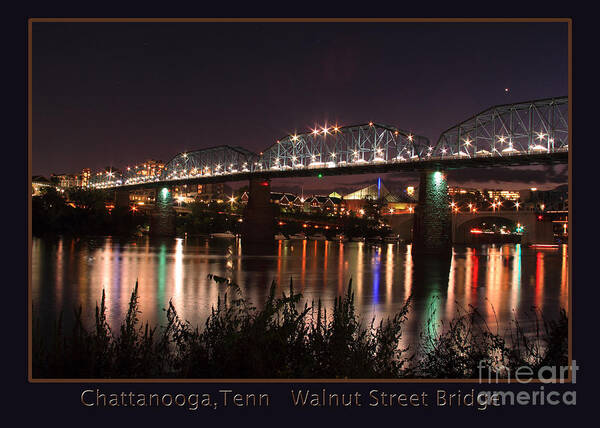 Walnut Street Bridge Poster featuring the photograph Walnut at Night by Geraldine DeBoer