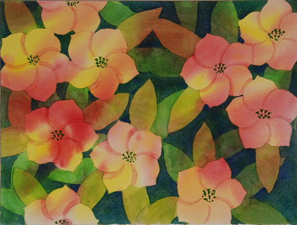 Floral Poster featuring the painting water lilies I by Heidi E Nelson