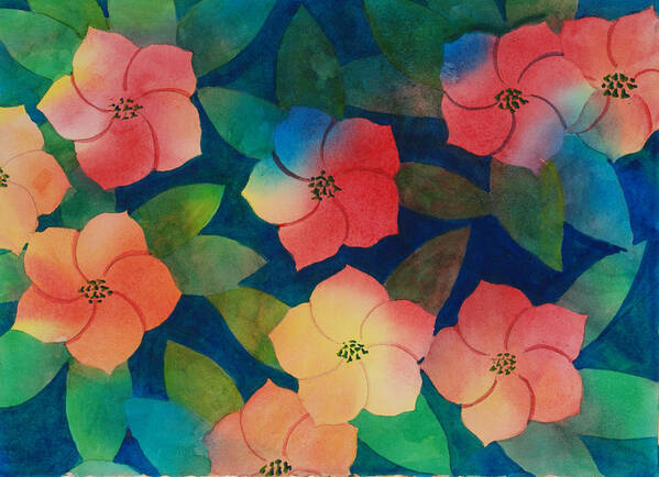 Floral Poster featuring the painting Water lilies IV by Heidi E Nelson