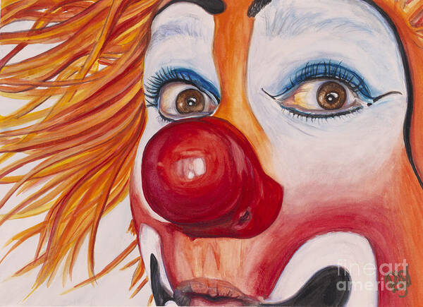 Clown Poster featuring the painting Watercolor Clown #10 Payaso Kiruz Bazo by Patty Vicknair