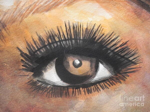 Watercolor Painting Poster featuring the painting Watercolor Eye by Chrisann Ellis