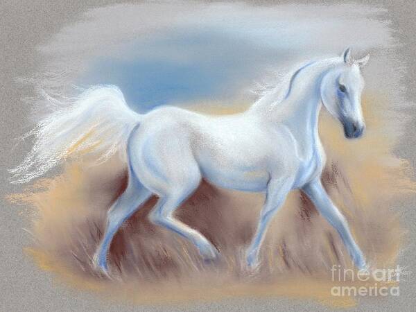 Horse Poster featuring the pastel White Horse by MM Anderson