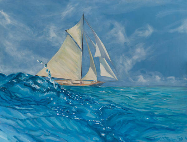 Wind Poster featuring the painting Wind On The Water by Marco Busoni