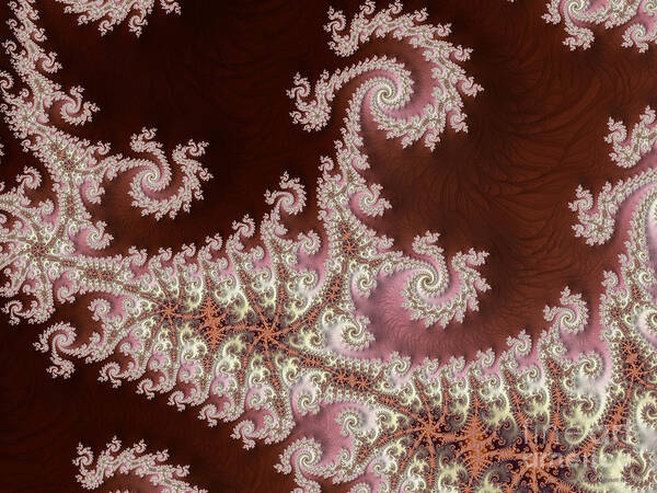 Fractal Poster featuring the digital art Wine And Lace by Jon Munson II