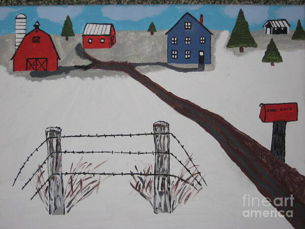 Landscape Poster featuring the painting Winter Farm by Jeffrey Koss
