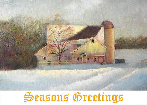 Winter Poster featuring the painting Winter Hush Holiday Card2 by Loretta Luglio