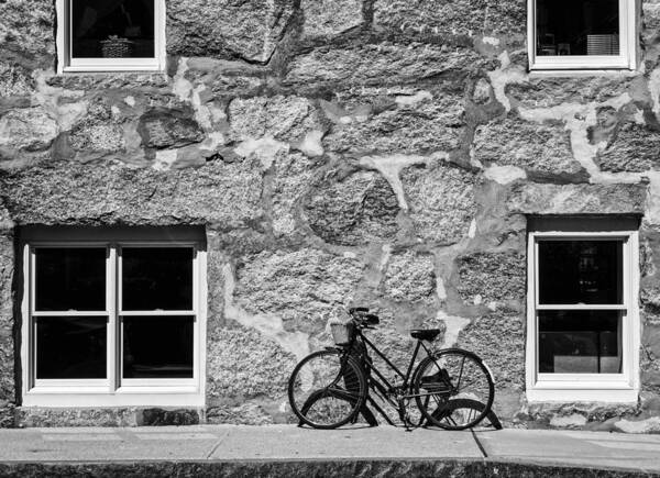 B&w Poster featuring the photograph Woods Hole Bike Wall by Frank Winters