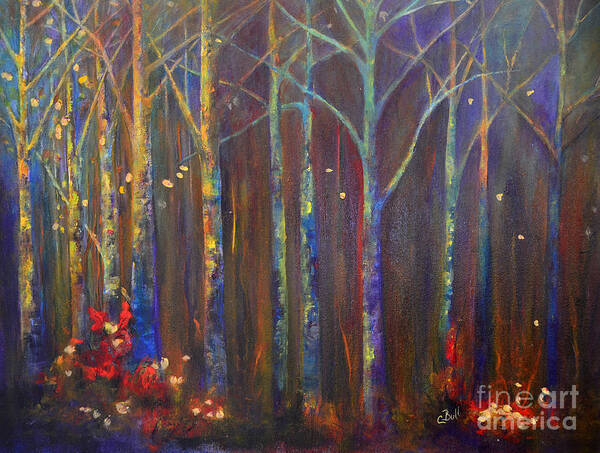 Woods Poster featuring the painting Woods in Autumn by Claire Bull