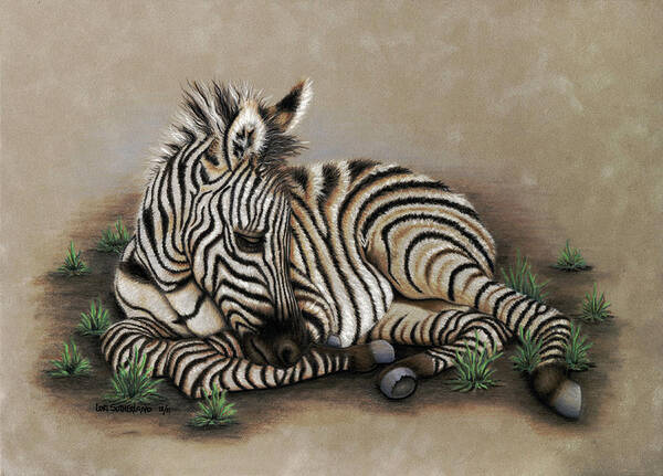 Zebra Poster featuring the painting Zamir by Lori Sutherland