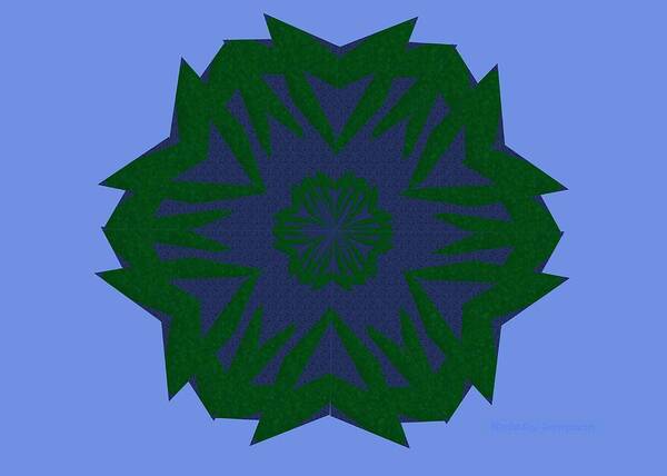 Kaleidoscope Poster featuring the digital art Blue and Green Kaleidoscope by Kristy Jeppson