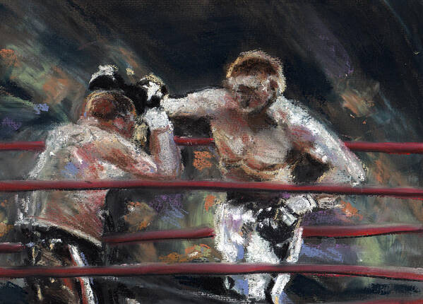 Boxers Poster featuring the painting Boxers 1 #1 by Paul Mitchell