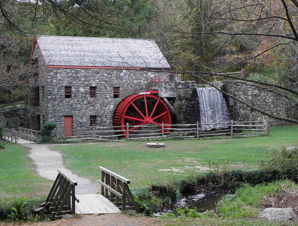Longfellow Poster featuring the photograph Longfellow Grist Mill x18 #1 by Kim Galluzzo