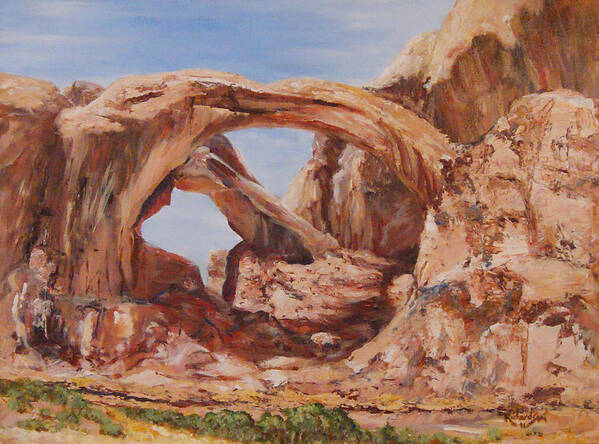 Arches National Park Poster featuring the painting Refuge #1 by George Richardson