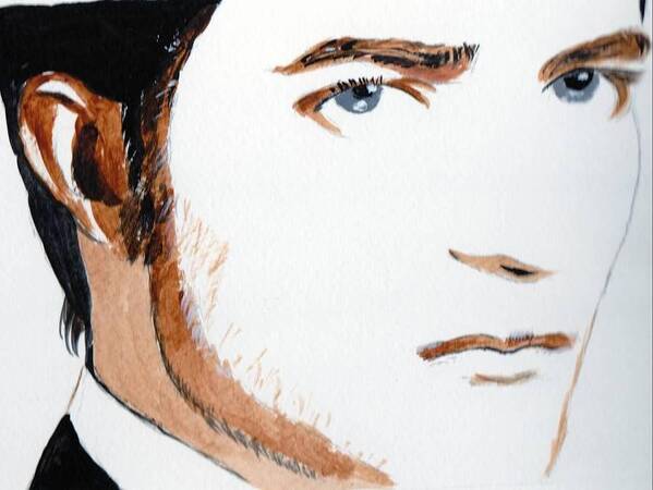 Robert Pattinson Poster featuring the painting Robert Pattinson 3 #1 by Audrey Pollitt