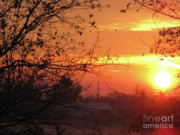 Landscape Poster featuring the photograph Sunrise Over Rural Homestead by Cedric Hampton