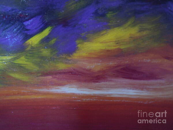 Fine Art Poster featuring the painting Seascape Sunset #17 by Lam Lam