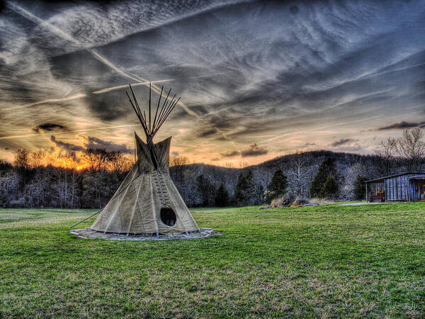 Tipi Poster featuring the photograph A Marbled Sky by William Fields