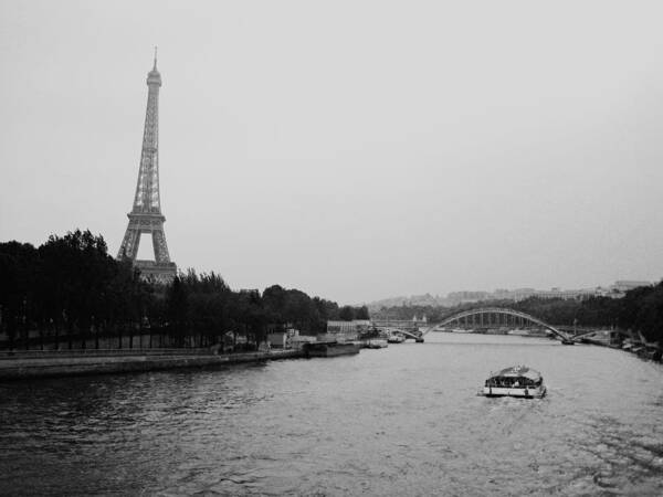 Eiffel Tower Poster featuring the photograph A Noir Look at the Eiffel Tower by Chris Ann Wiggins