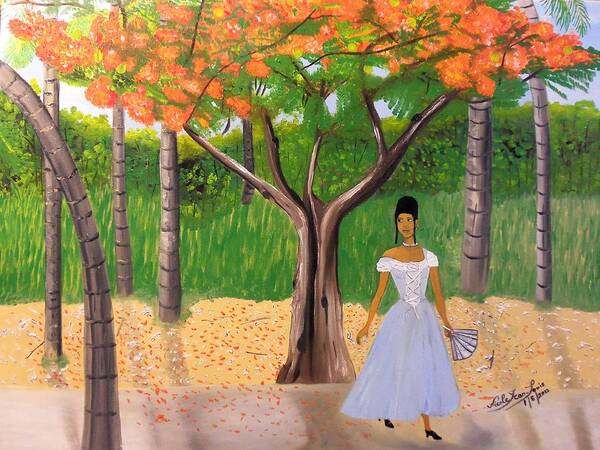 A Une Dame Creole Illustration By Nicole Jean-louis Poster featuring the painting A une Dame Creole by Nicole Jean-Louis