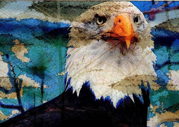 Bald Eagle Poster featuring the digital art American Bald Eagle by Carrie OBrien Sibley