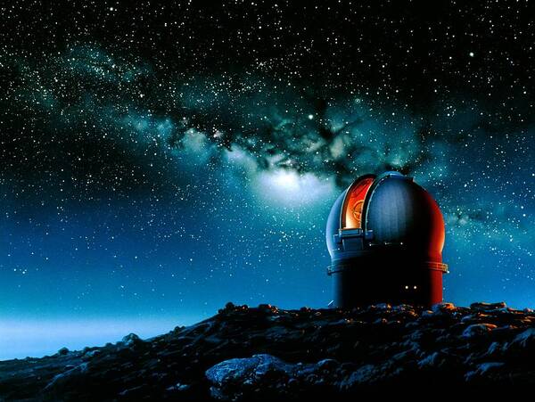 Telescope Dome Poster featuring the photograph Artwork Based On Mauna Kea Of A Telescope Dome by Detlev Van Ravenswaay