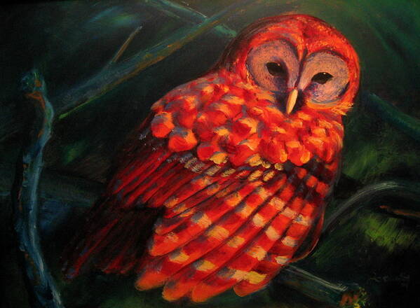Owl Poster featuring the painting Barred Owl by Jason Reinhardt
