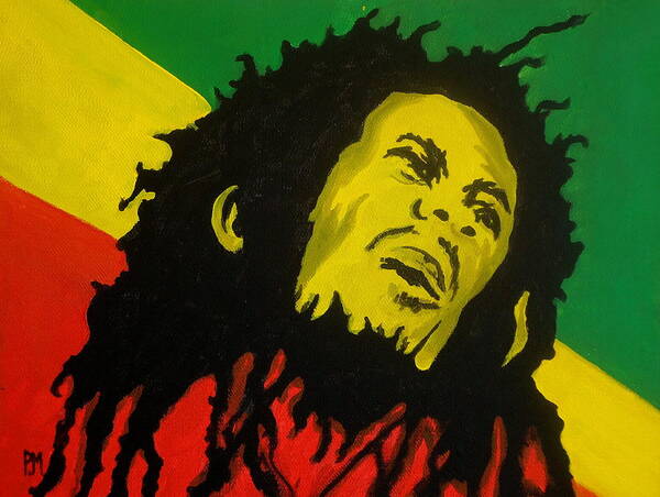 Bob Marley Poster featuring the painting Bob Marley by Pete Maier