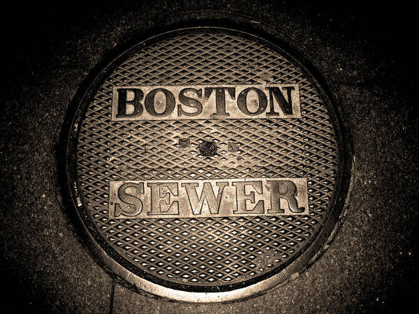 Boston Poster featuring the photograph Boston Sewer by Sheryl Burns