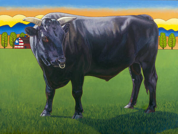 Bull Poster featuring the painting Bull Market by Stacey Neumiller