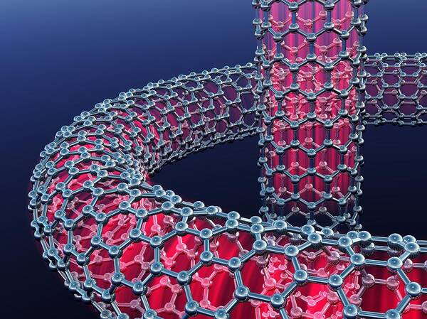 Horizontal Poster featuring the digital art Carbon Nanotubes, Artwork by Laguna Design