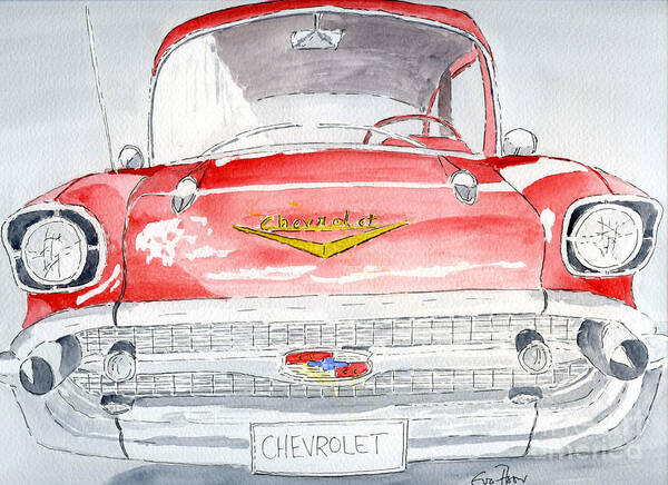 Chevrolet Poster featuring the painting Chevrolet by Eva Ason