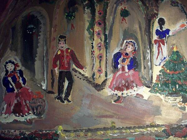 Stage Poster featuring the painting Christmas Edwardian Ballet by Judith Desrosiers